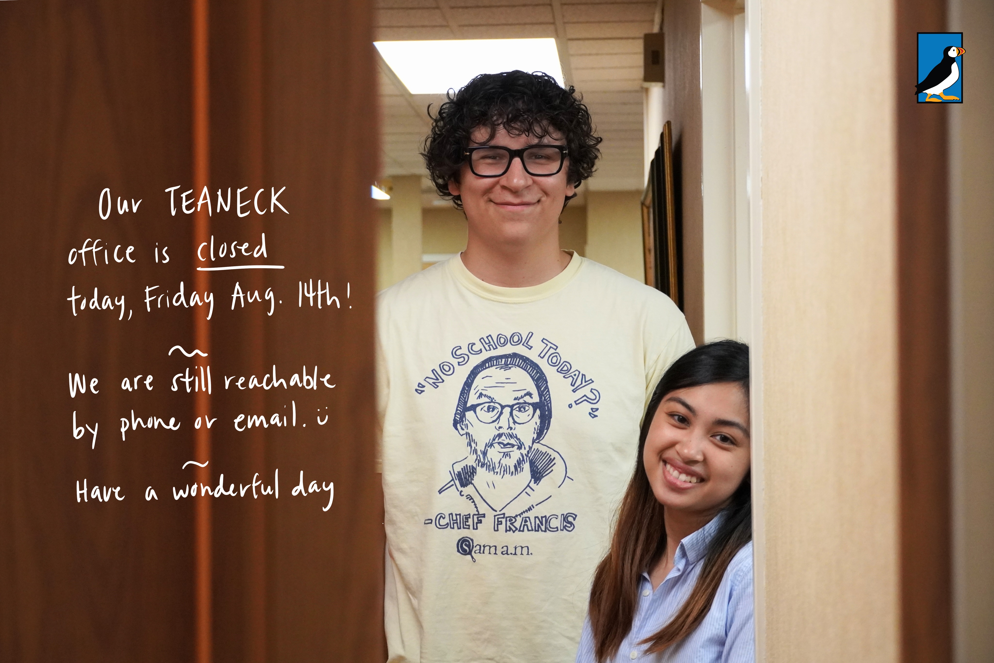 Our Teaneck office is closed today, Friday August 14th. We are still reachable by phone or email.
Have a great day!