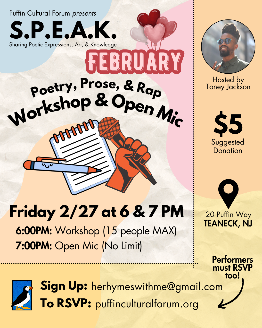 SPEAK FEB 2026 - Insta Flyer - The Puffin Cultural Forum